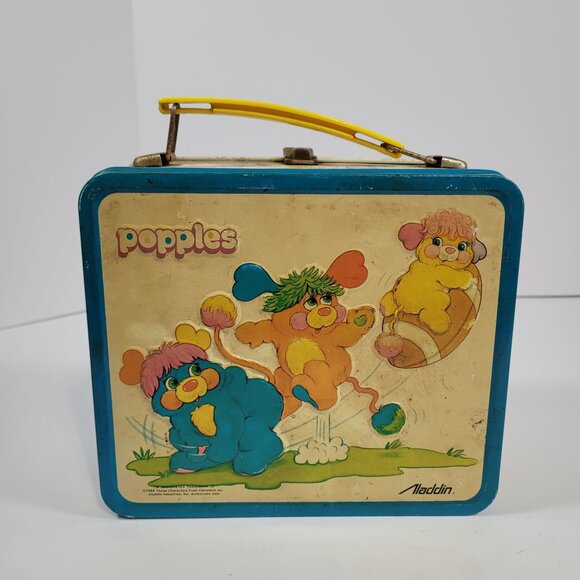 Vintage Aladdin Popples Metal Lunchbox  and Thermos Set 1986 - Picture 3 of 16